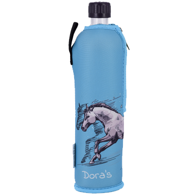 bottiglia di vetro neoprene cavallo 500 ml